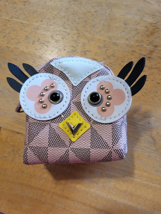 Other - Pink Owl Coin Purse with Studded Eyes